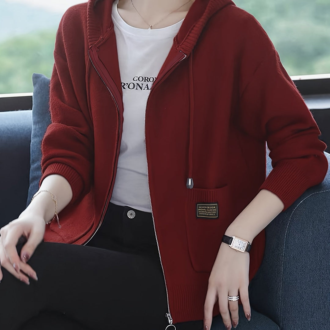 Rilena – Kapuzen-Strickjacke mit Kordelzug