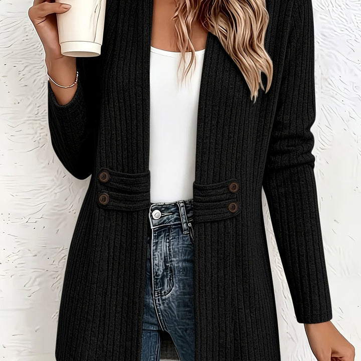 Velira – Doppelreihige Strickjacke