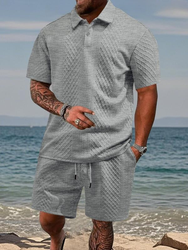 Varlo – Polo- und Shorts-Set aus strukturiertem Stoff