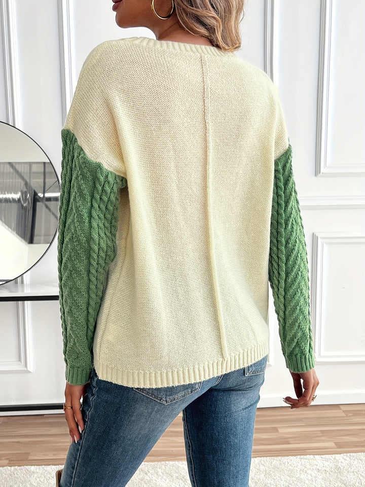 Nireva – Farbblock-Strickpullover