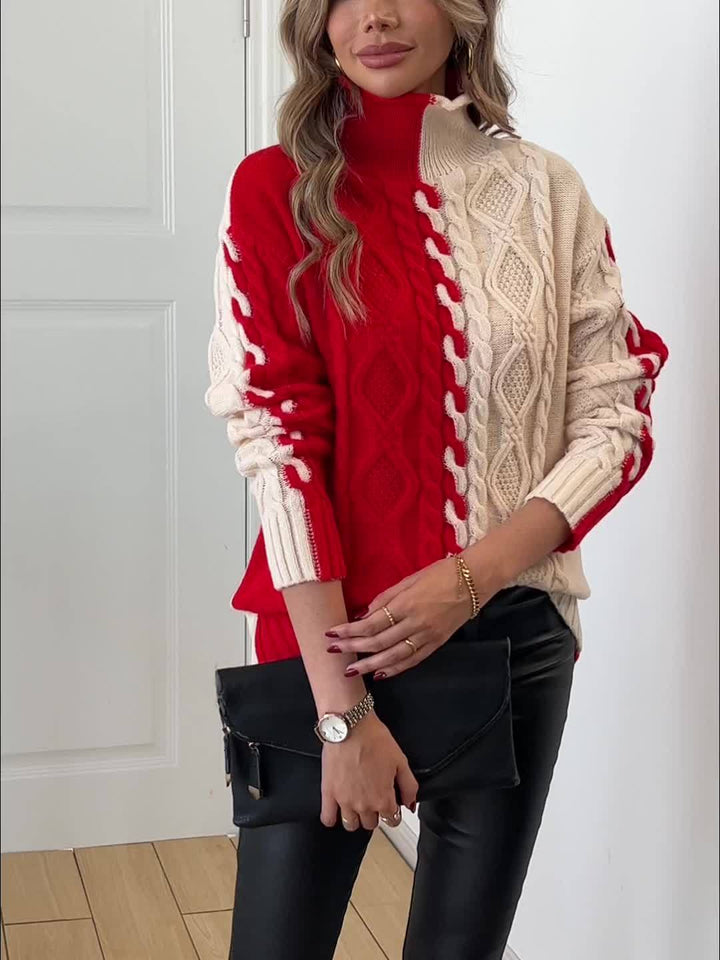 Nerise – vertikal gestreifte Strickbluse