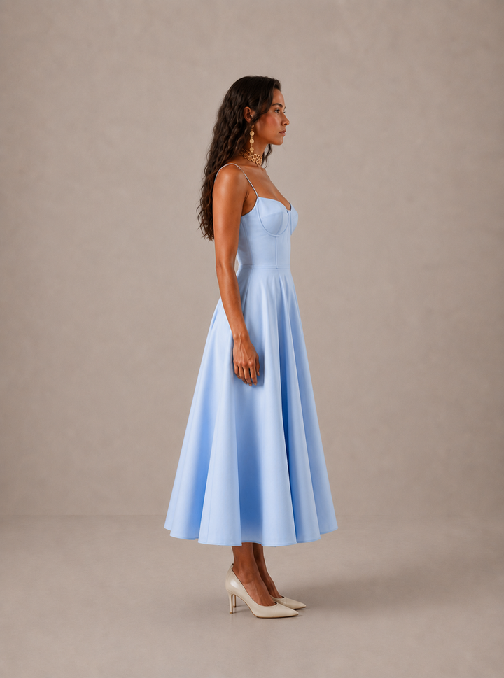 Averla – Herzausschnitt-Kleid aus technischem Gewebe