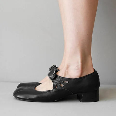 Idessa – Retro-Schuhe mit Schnallenriemen