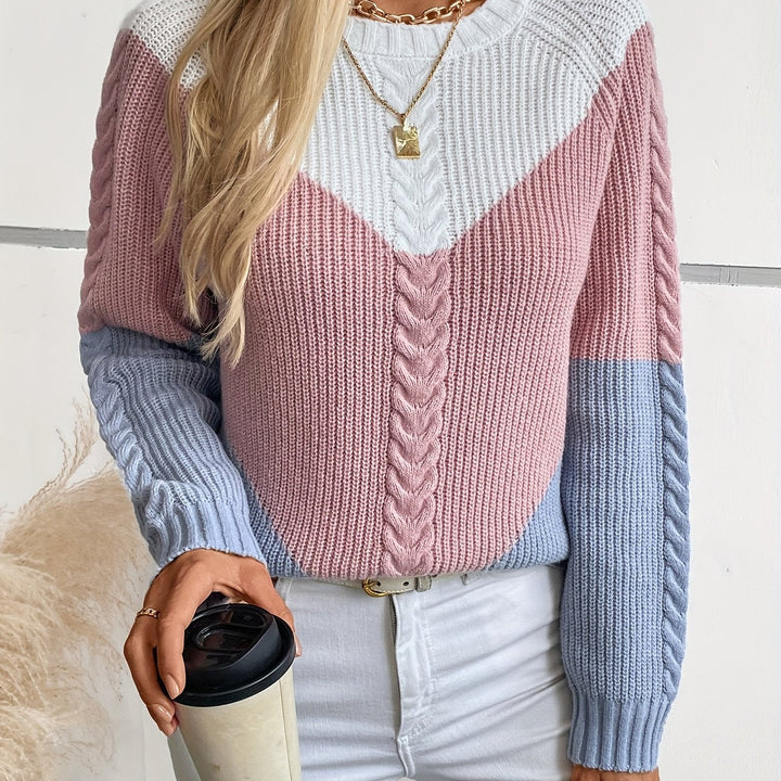Kevara – Farbblock-Strickpullover