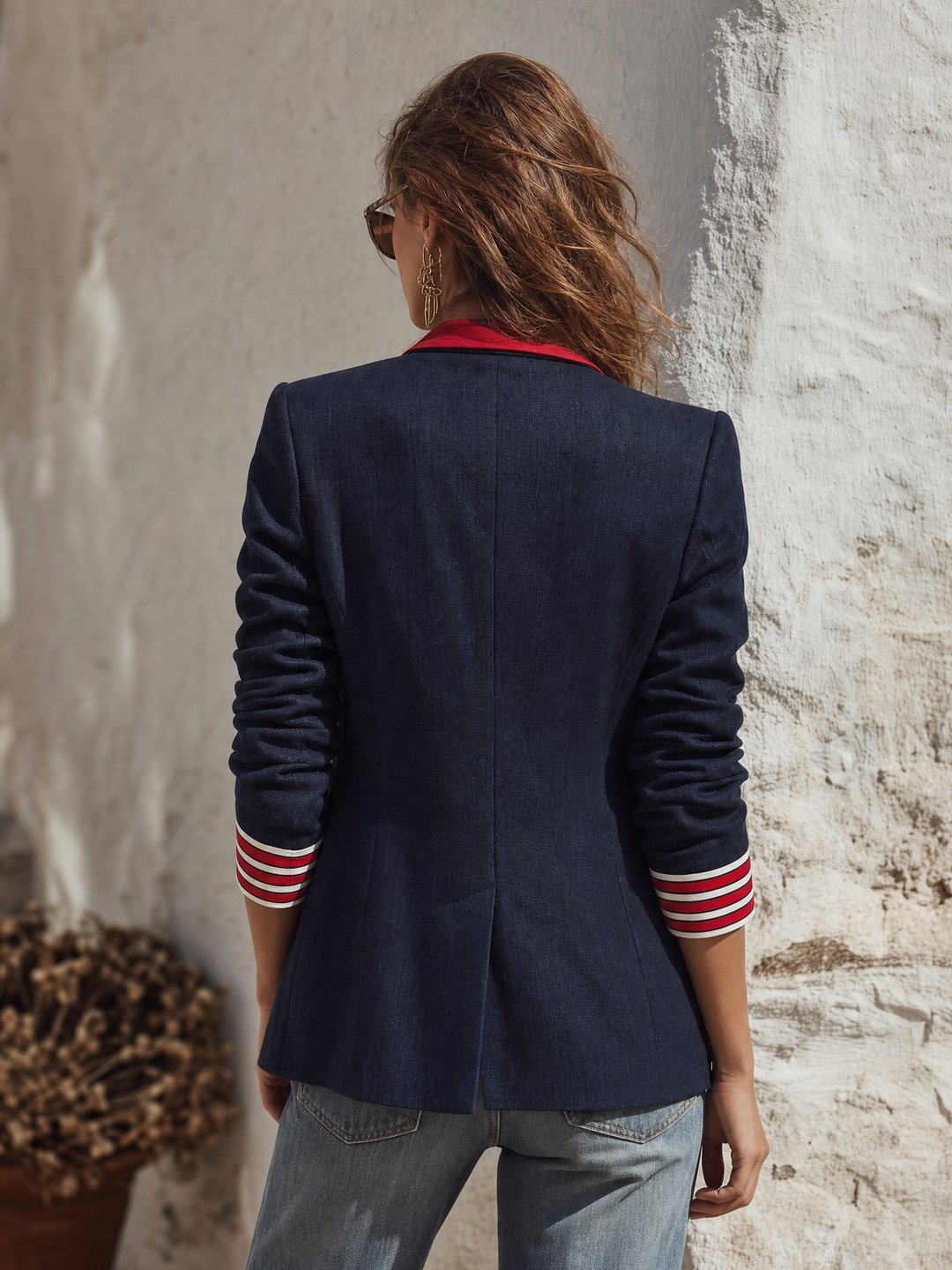Naleva – Doppelreihiger Blazer aus Baumwollmischung