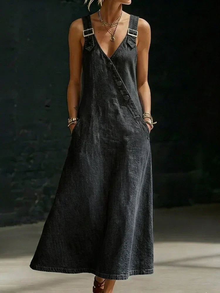 Elyra – Denimkleid mit Knopfleiste