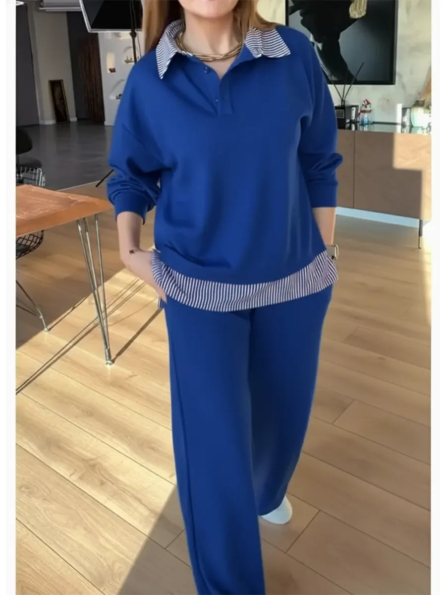Velani – Patchwork-Baumwoll-Set aus Sweatshirt und Hose