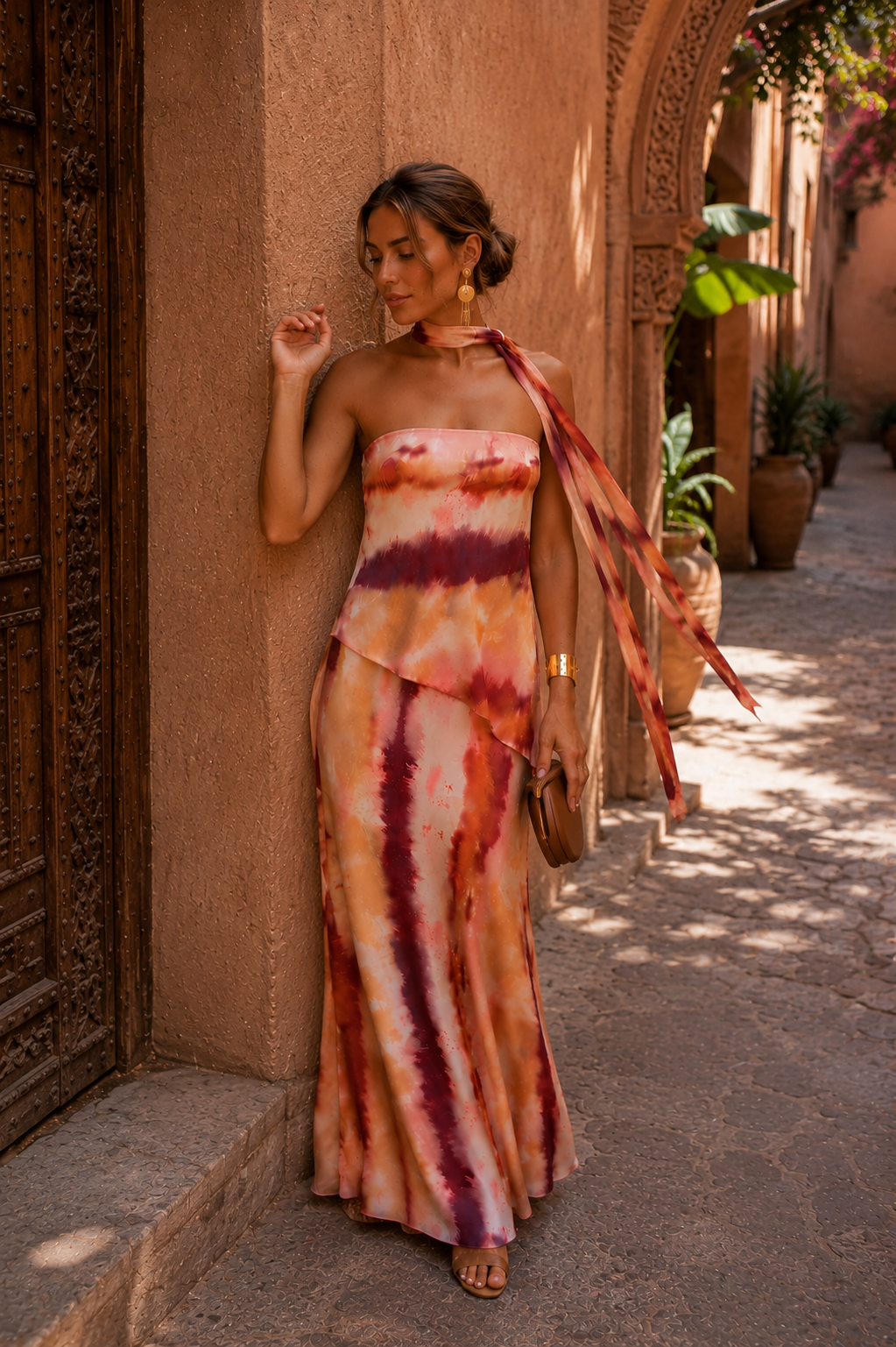Ilyra – Kleid mit Herzausschnitt und Druck