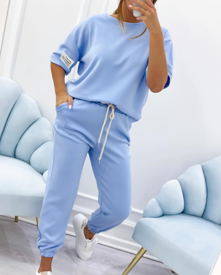 Nevira – Rundhals-Jersey-Set aus Top und Hose