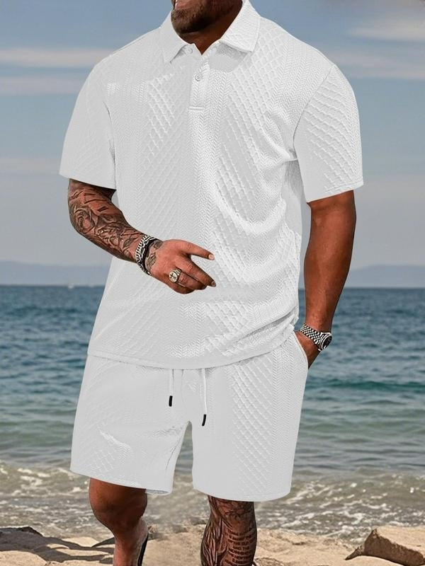 Varlo – Polo- und Shorts-Set aus strukturiertem Stoff