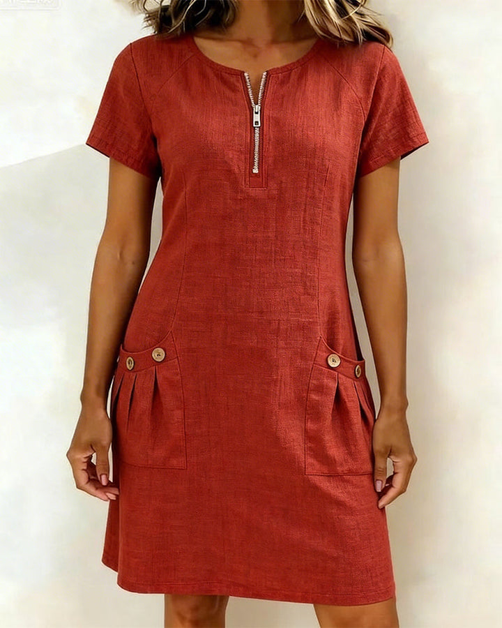 Renavi – A-Linienkleid aus Baumwoll-Leinen