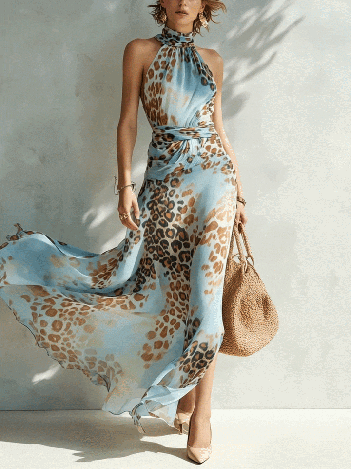 Calira – Neckholder-Chiffon-Maxikleid