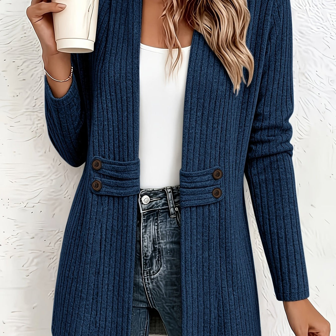 Velira – Doppelreihige Strickjacke