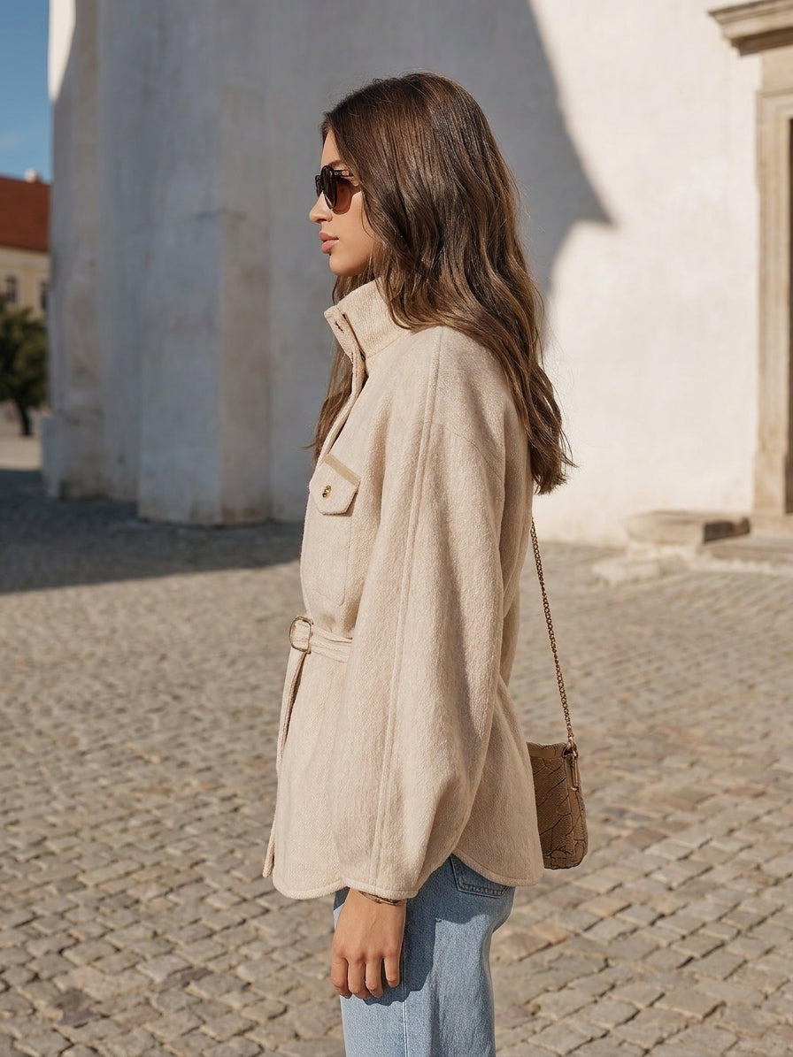 Ivenna – Stehkragenjacke aus Wollmischung