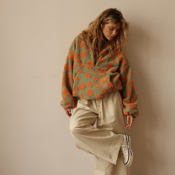 Avenli – floral bedruckter Fleecepullover