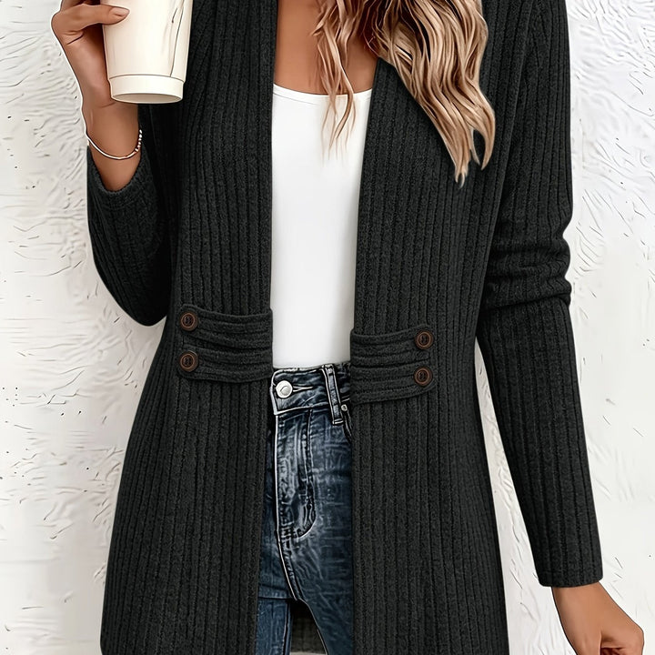 Velira – Doppelreihige Strickjacke