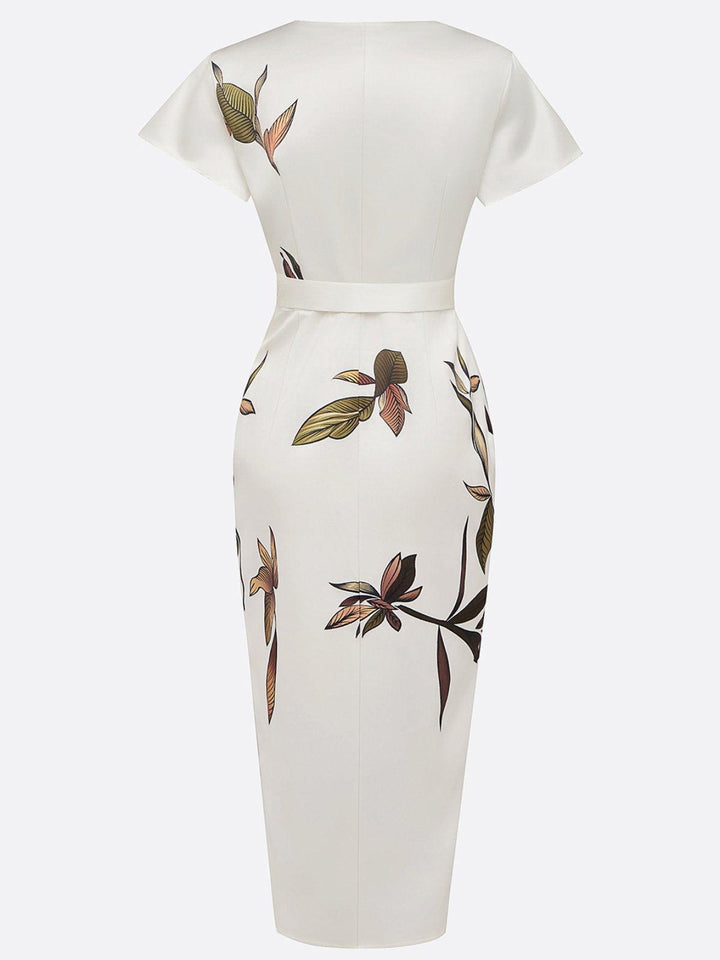 Ilyra – Wickelfront-Kleid mit polierter Oberfläche