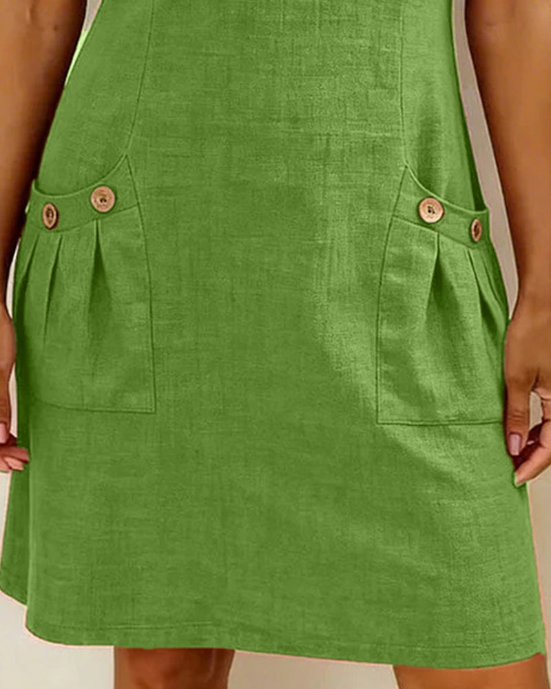 Renavi – A-Linienkleid aus Baumwoll-Leinen