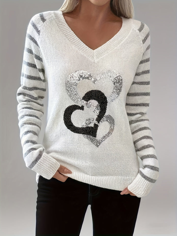 Velara – Strickpullover mit Paillettenbesatz