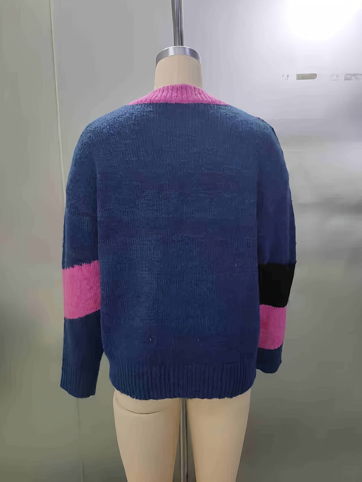 Luniva – zweigeteilter Farbblock-Strickpullover