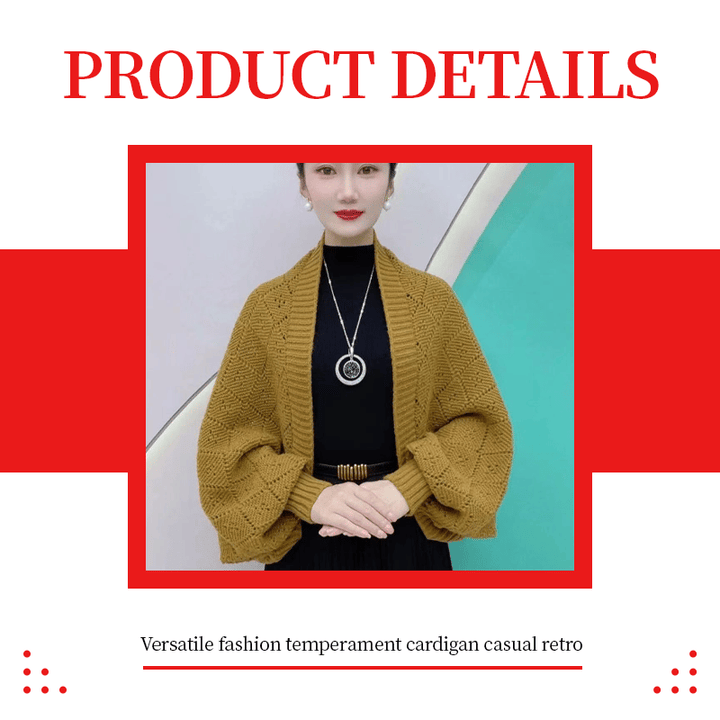 Eryla – Schal-Strickjacke aus Ajourstrick