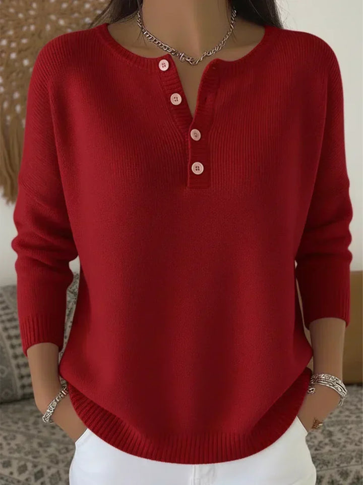 Noreva – Henley-Knopfleisten-Strickpullover