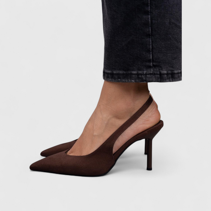 Nerixa – Slingpumps-Satinabsätze