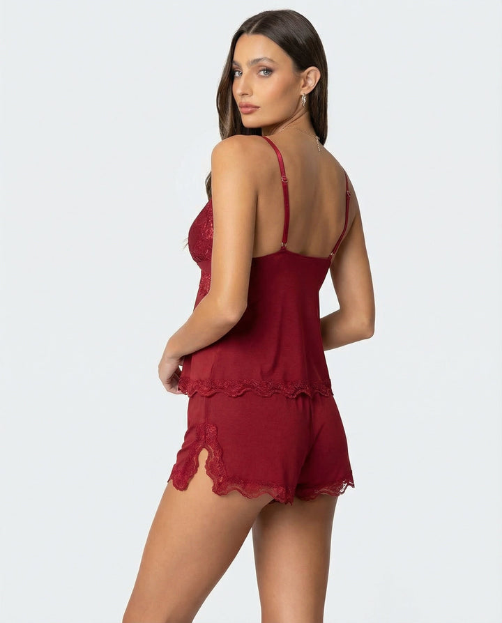 Neraya – Tiefer V-Ausschnitt, Spitzenbesatz, Dessous-Set