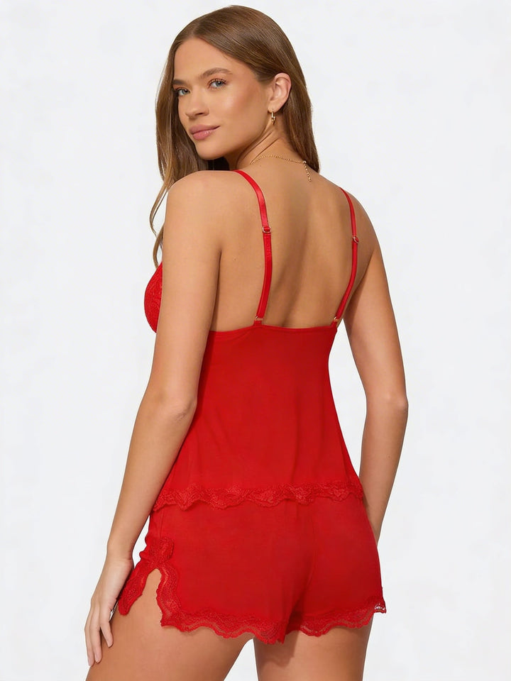 Neraya – Tiefer V-Ausschnitt, Spitzenbesatz, Dessous-Set