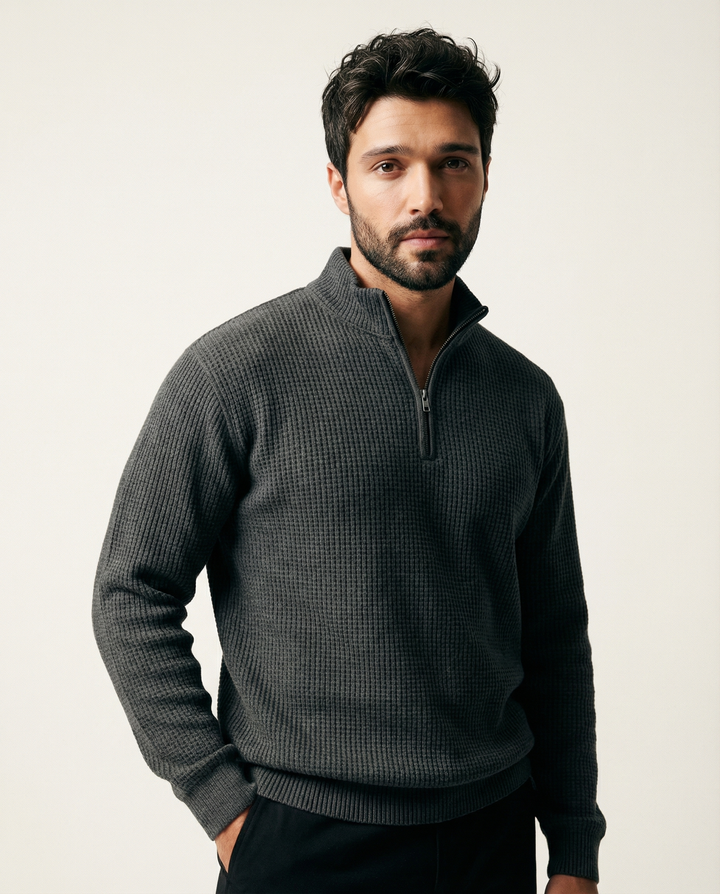 Halbreißverschluss-Strickpullover