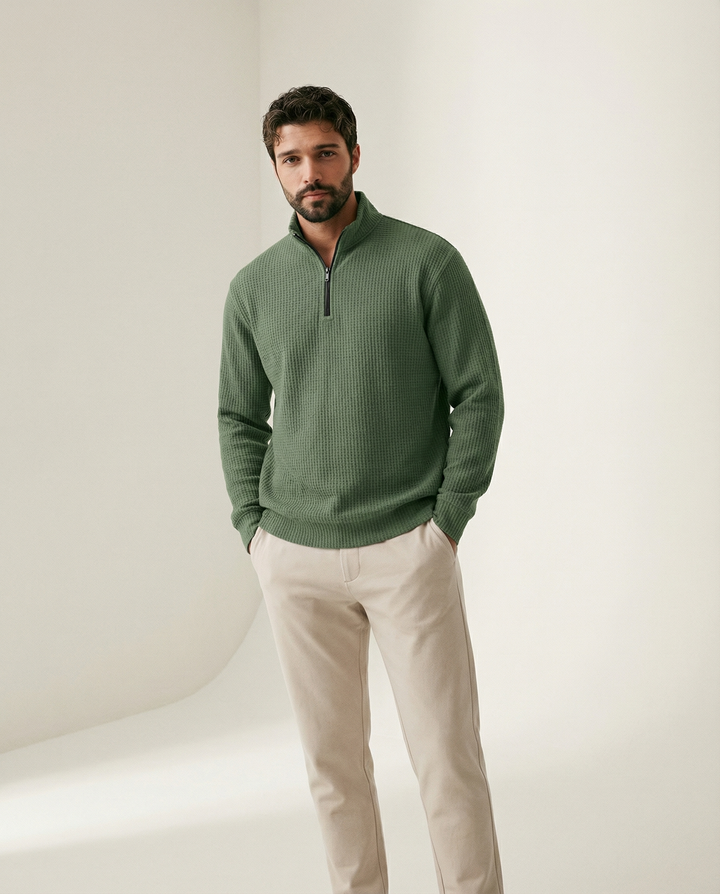 Halbreißverschluss-Strickpullover