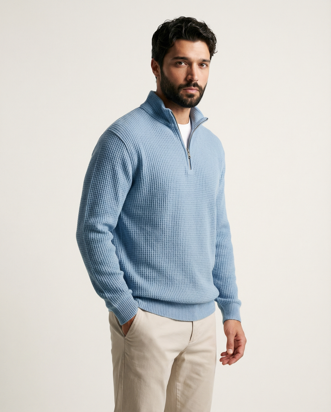Halbreißverschluss-Strickpullover