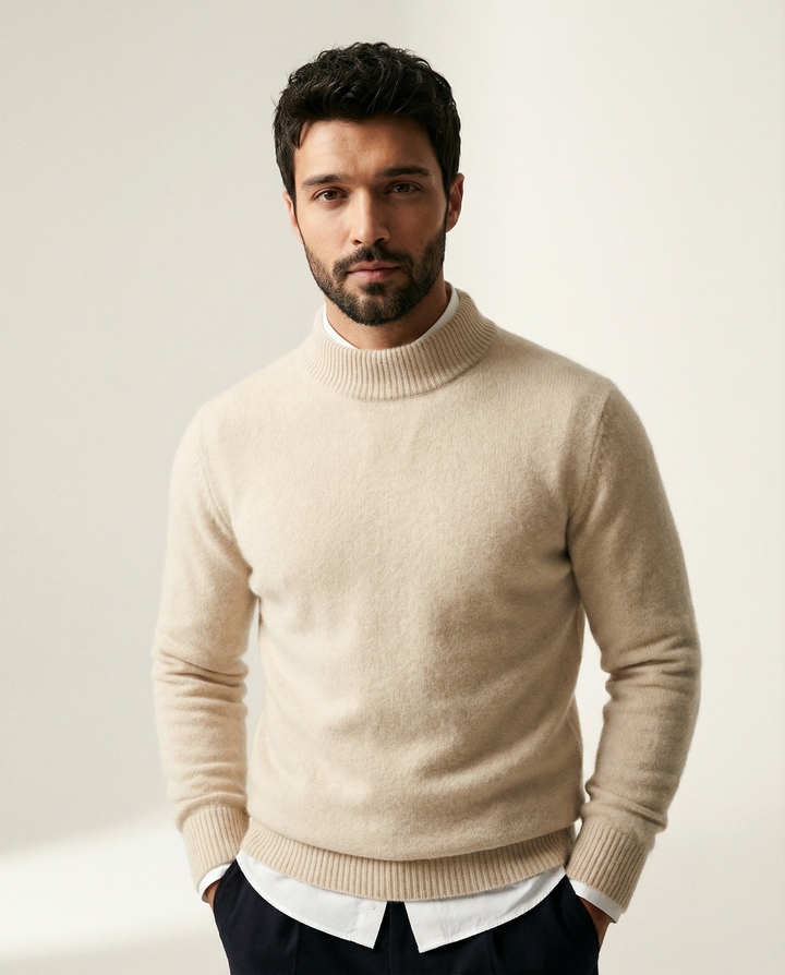 Fein gestrickter Kaschmir-Mischpullover