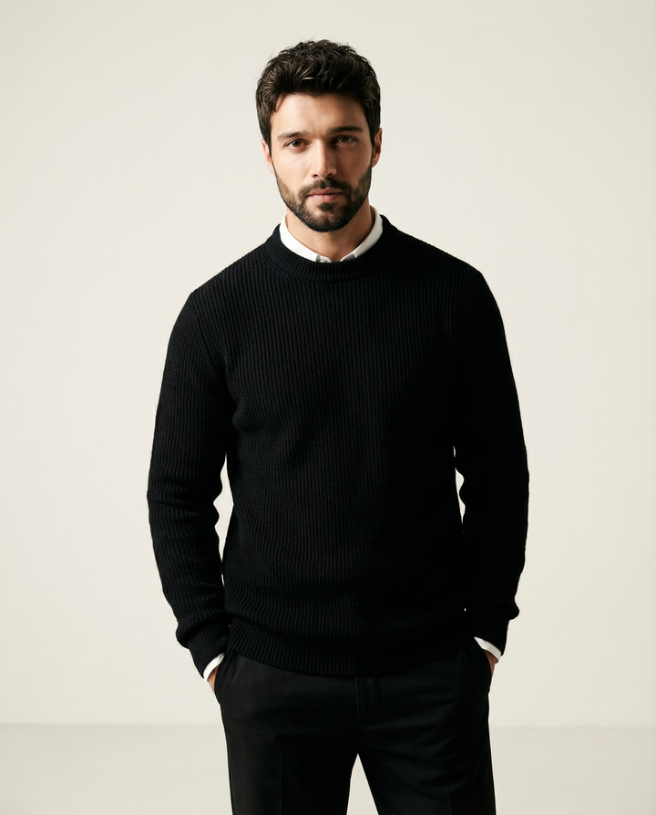 Fein gestrickter Kaschmir-Mischpullover