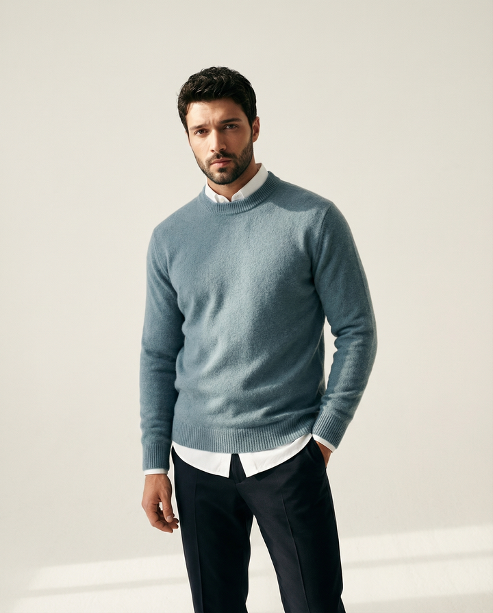 Fein gestrickter Kaschmir-Mischpullover