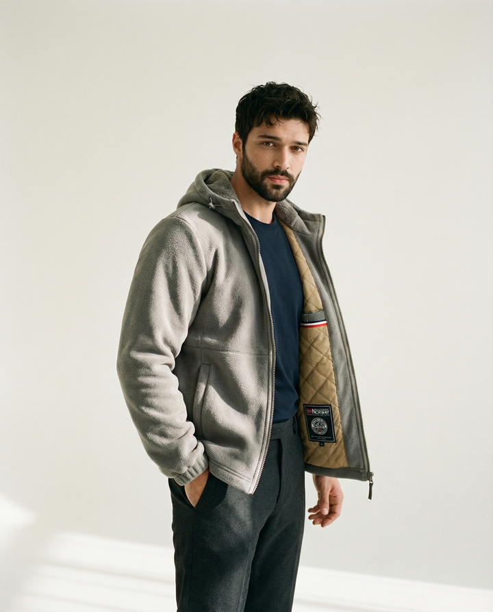 Kapuzen-Sweatjacke mit Fleecefutter