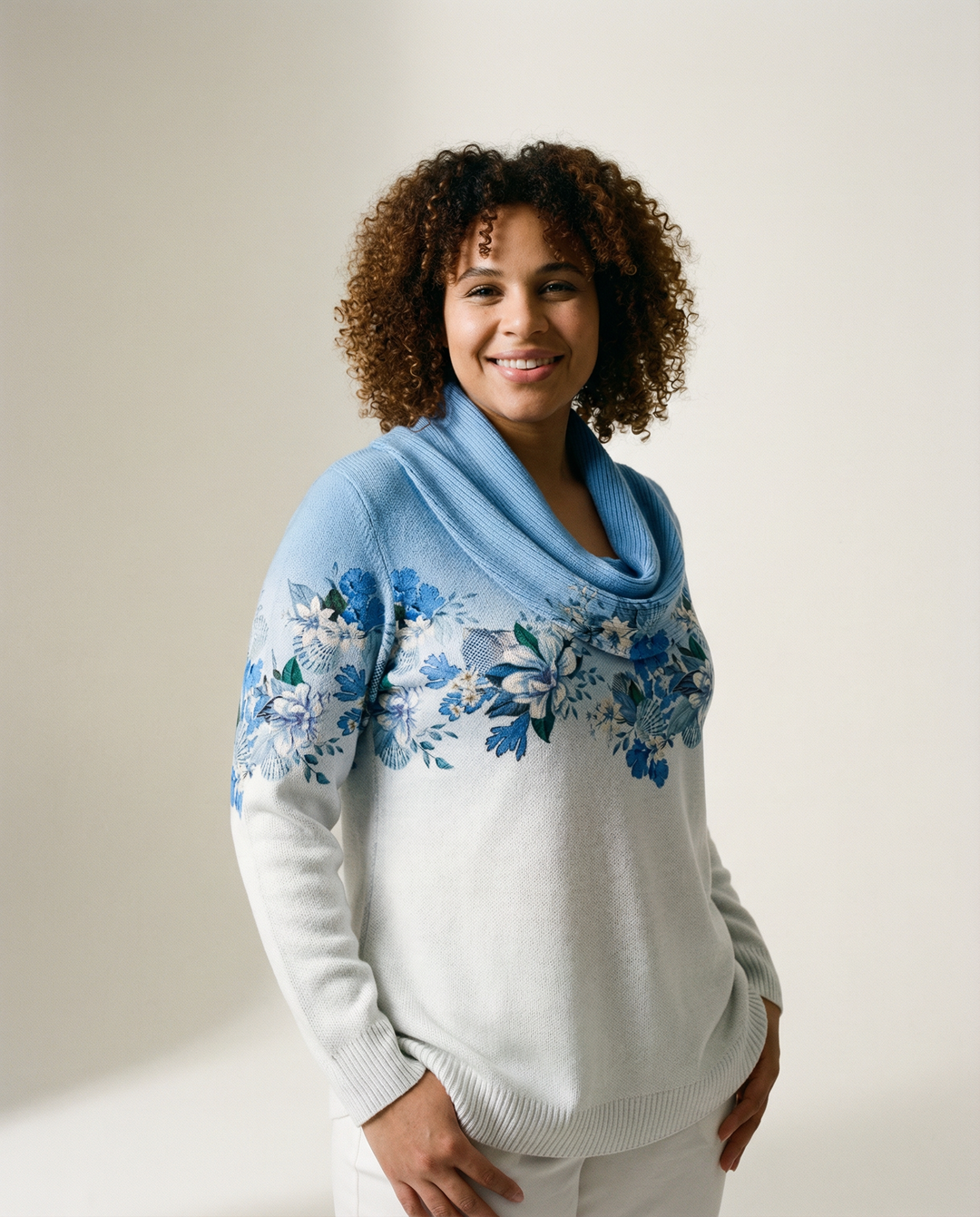 Drapierter Merino-Kaschmir-Mix-Pullover