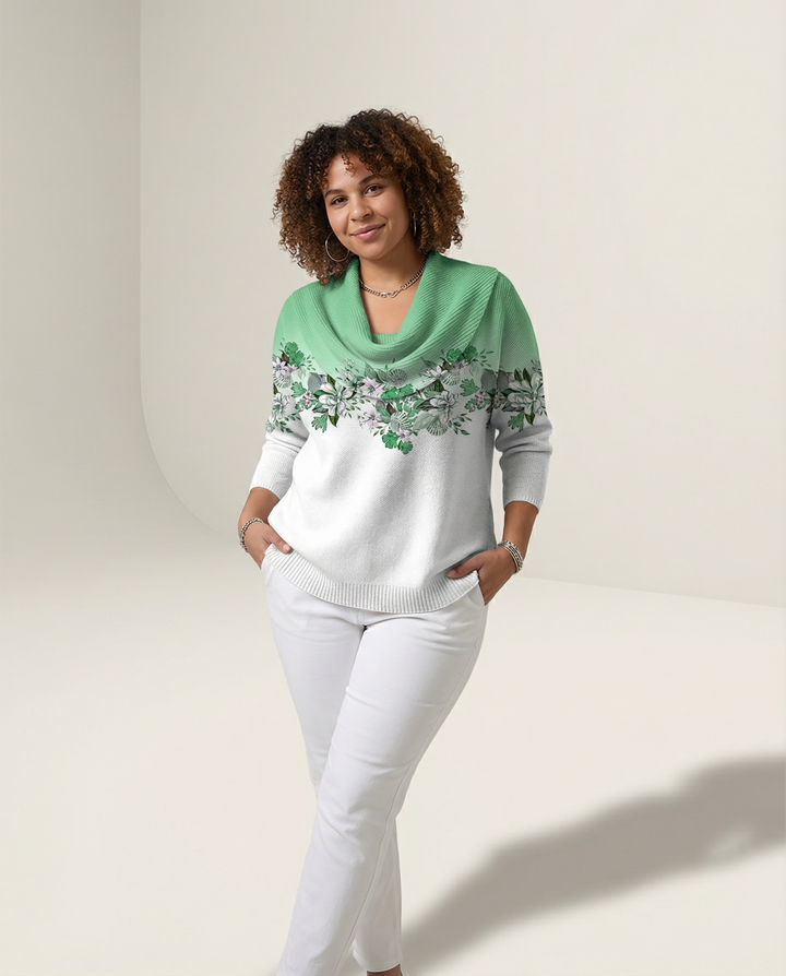 Drapierter Merino-Kaschmir-Mix-Pullover
