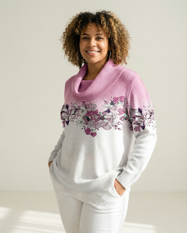 Drapierter Merino-Kaschmir-Mix-Pullover