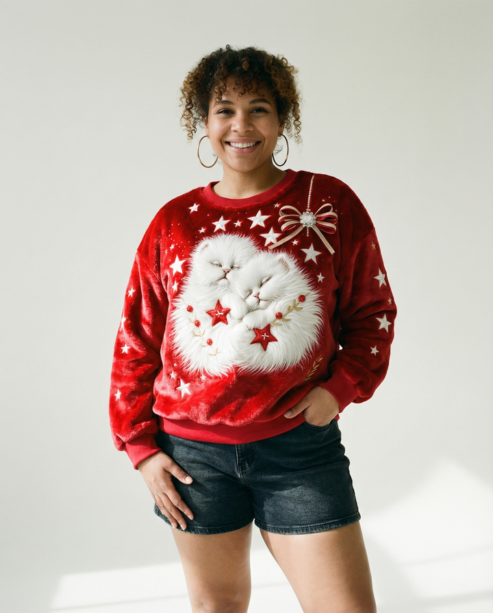 Pullover aus gewebtem Flanell mit halber Knopfleiste