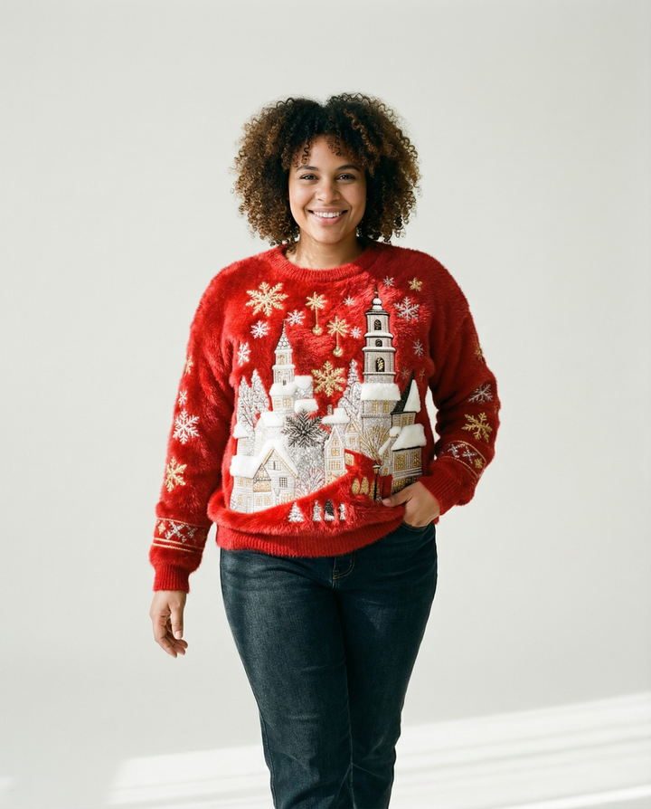 Pullover aus gewebtem Flanell mit halber Knopfleiste