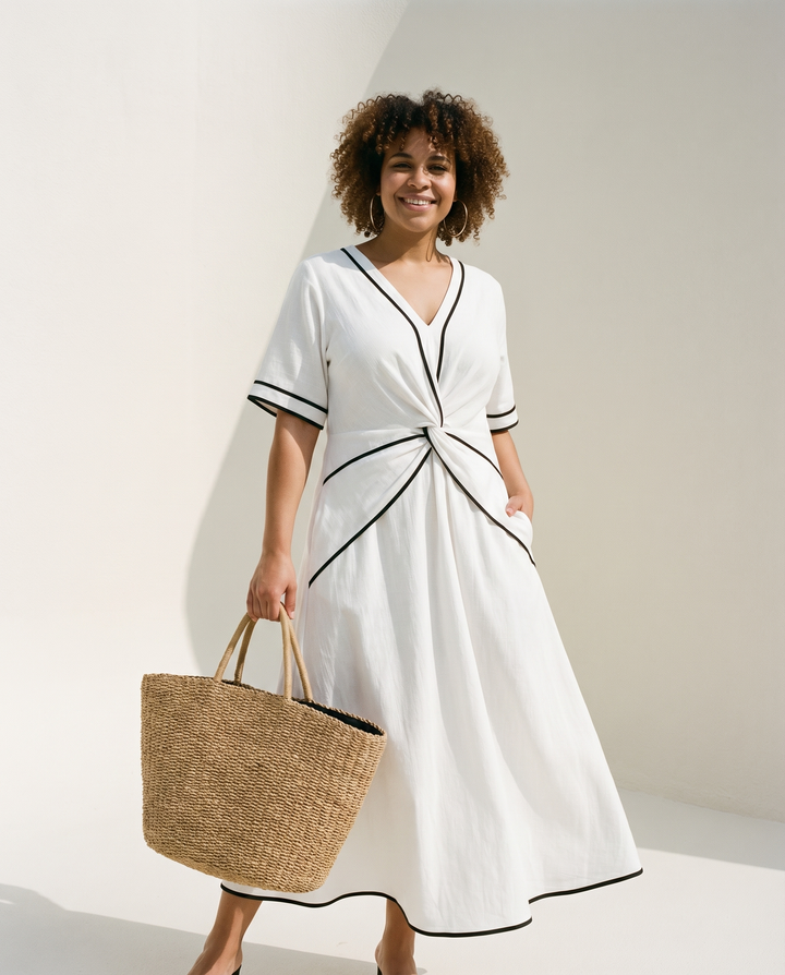 Sivora – Midi-Kleid mit betonter Taille