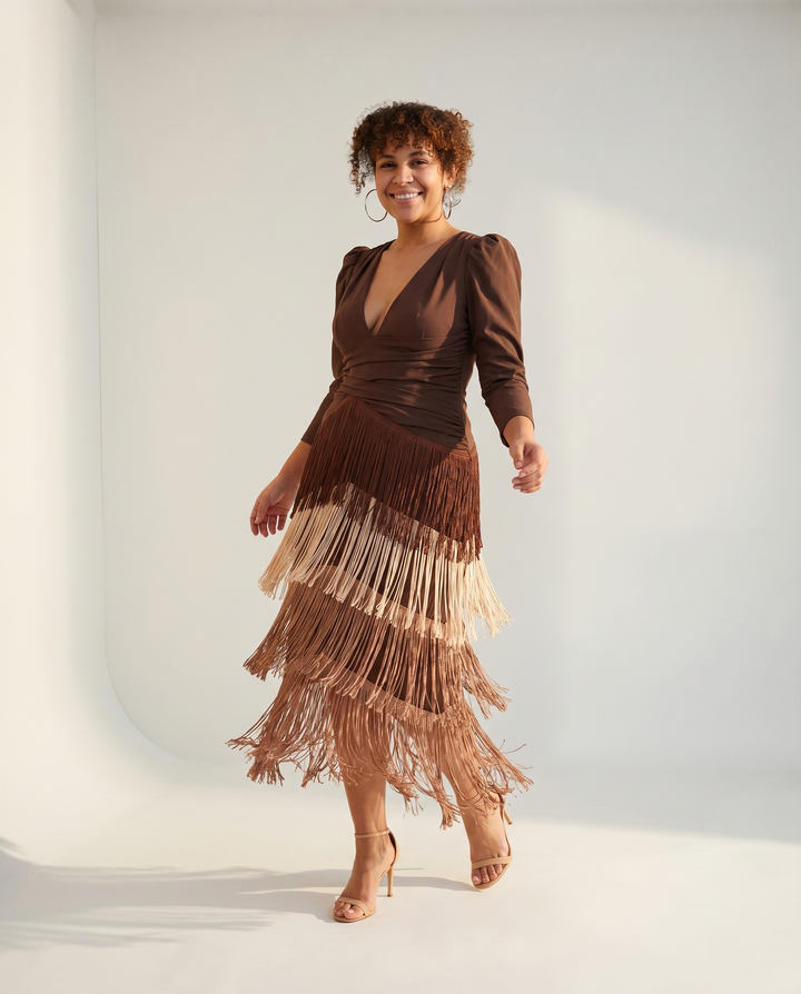 Fransenbesatzkleid