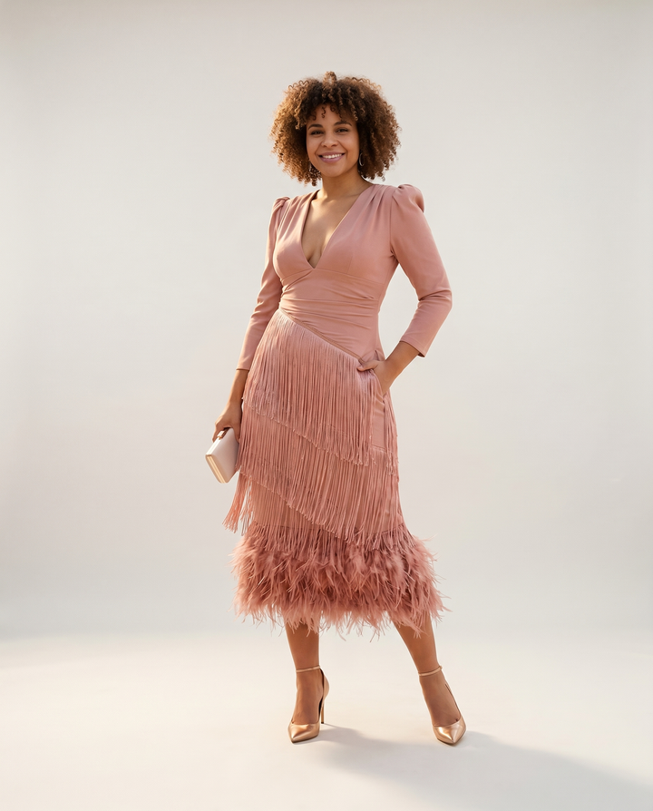 Fransenbesatzkleid