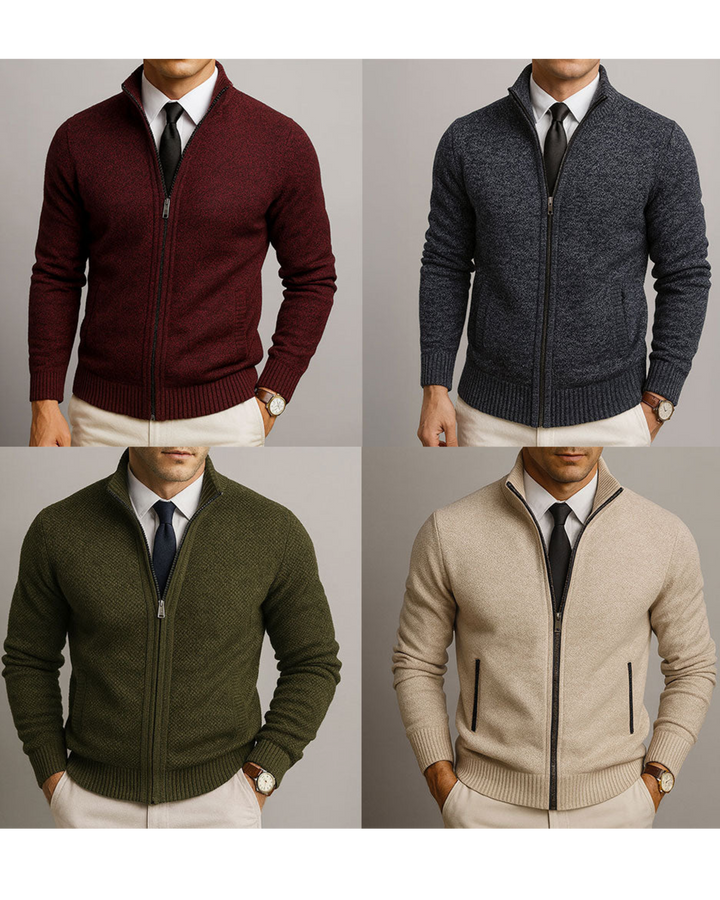 Maßgeschneiderter Merino-Baumwoll-Strickcardigan