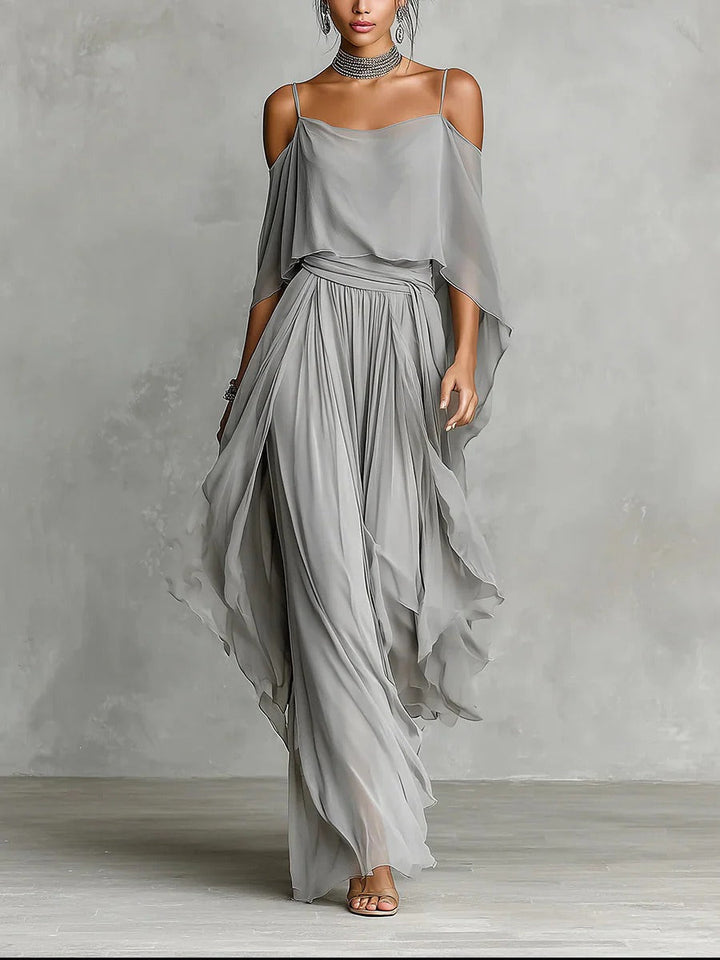 Kevara – schulterfreies Chiffon-Set