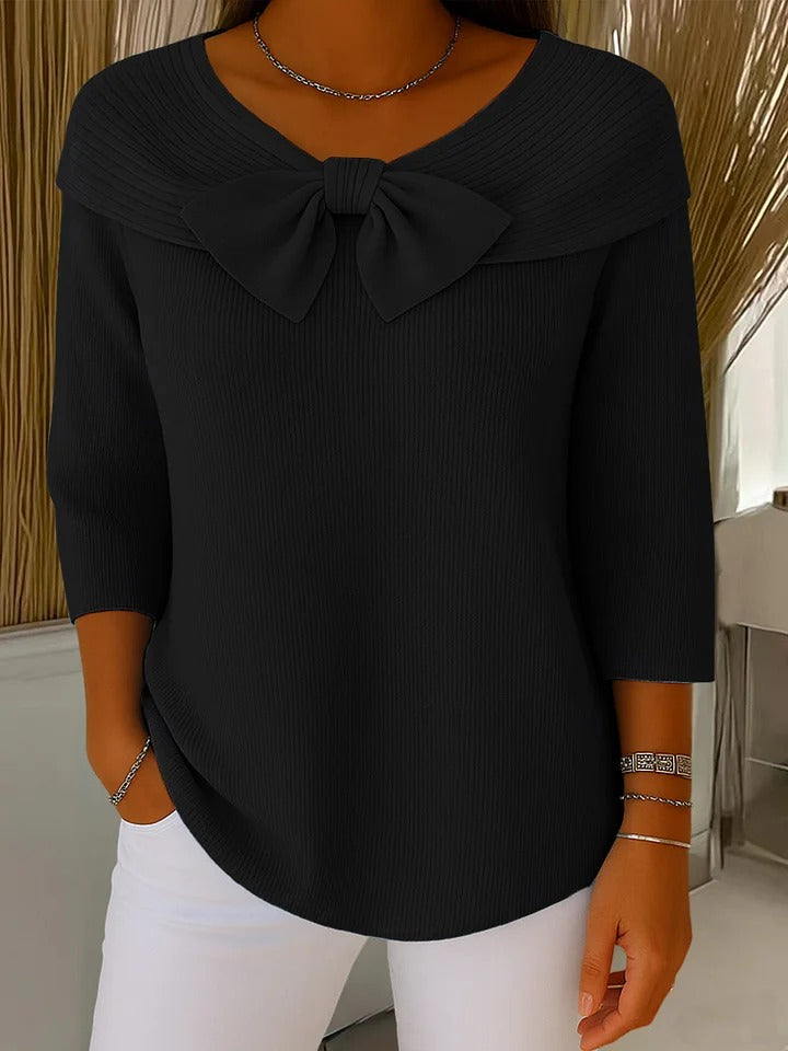 Reniva – Pullover mit Schleifenkragen