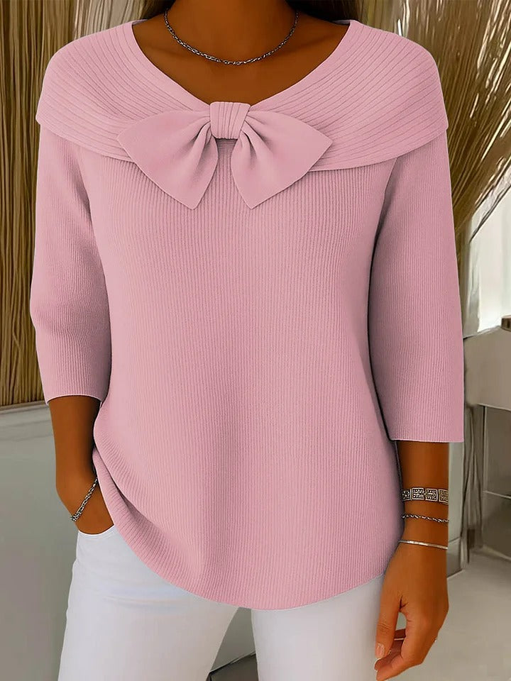 Reniva – Pullover mit Schleifenkragen