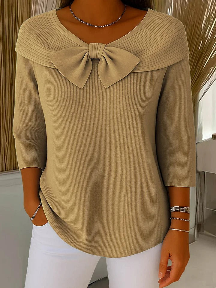 Reniva – Pullover mit Schleifenkragen