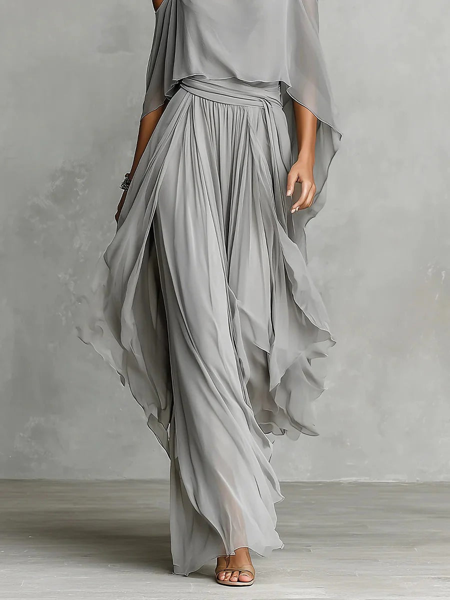 Kevara – schulterfreies Chiffon-Set